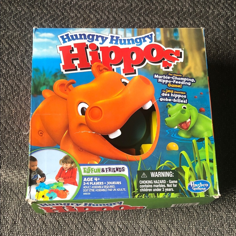 Hasbro Hungry Hungry Hippos Game with Bright Orange Hippo